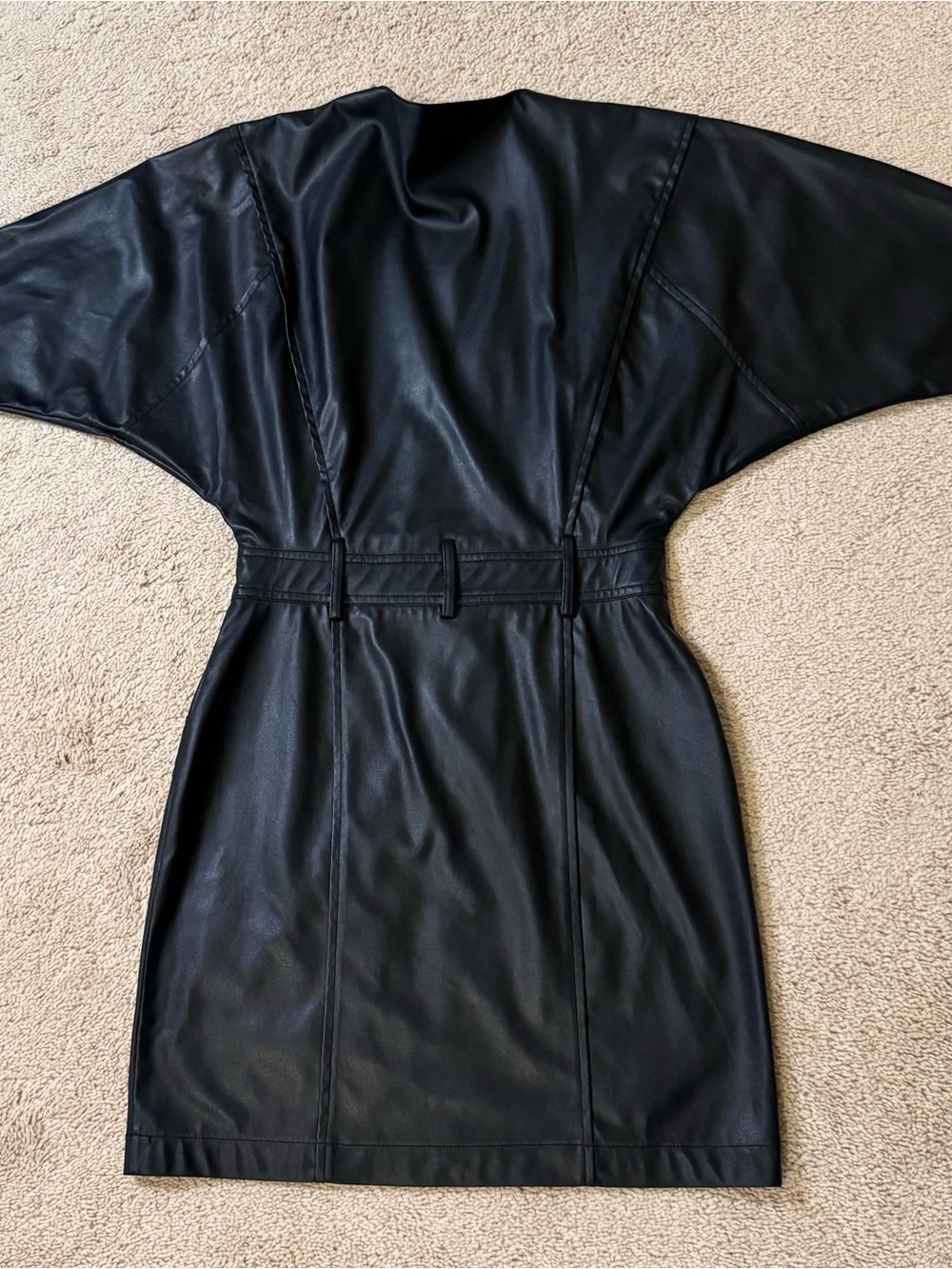 Aura Faux-Leather Black Dress - Picture 4 of 4
